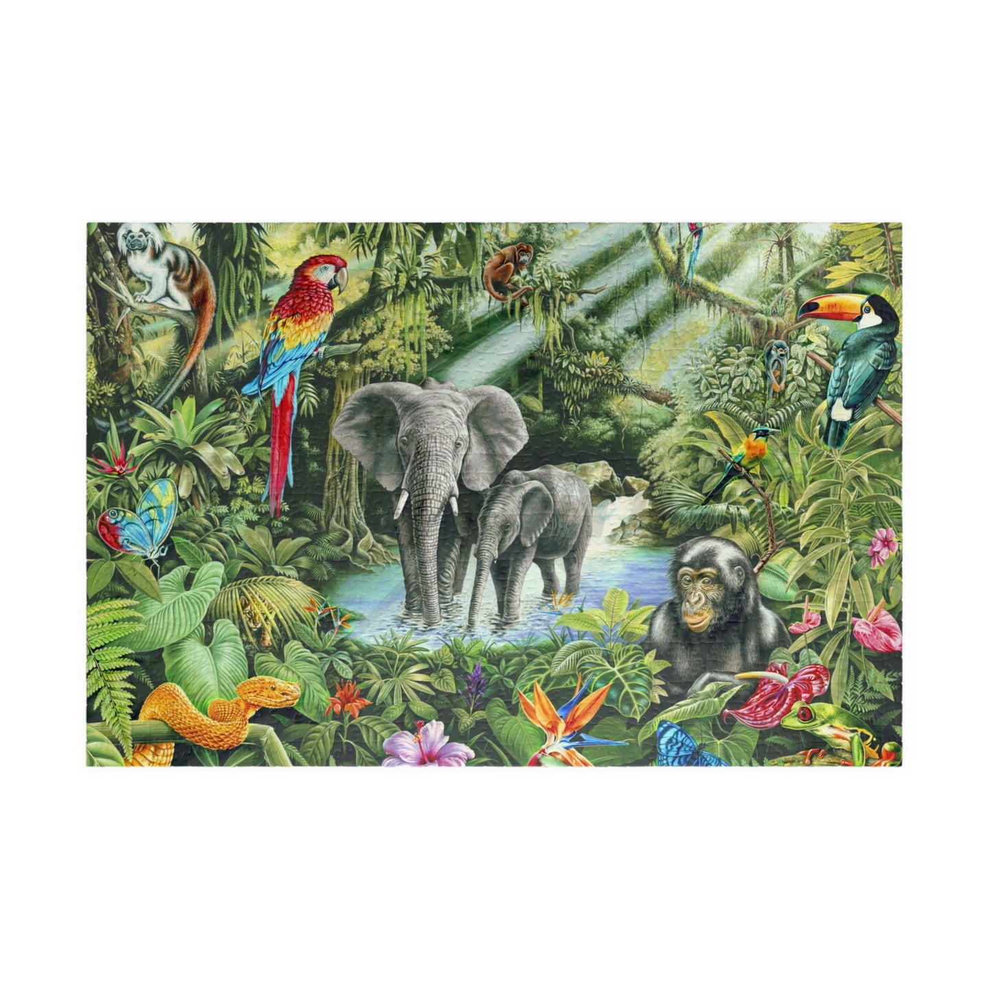 Vibrant Jungle Wildlife Puzzle - Up to 1014 Pieces for Nature Lovers