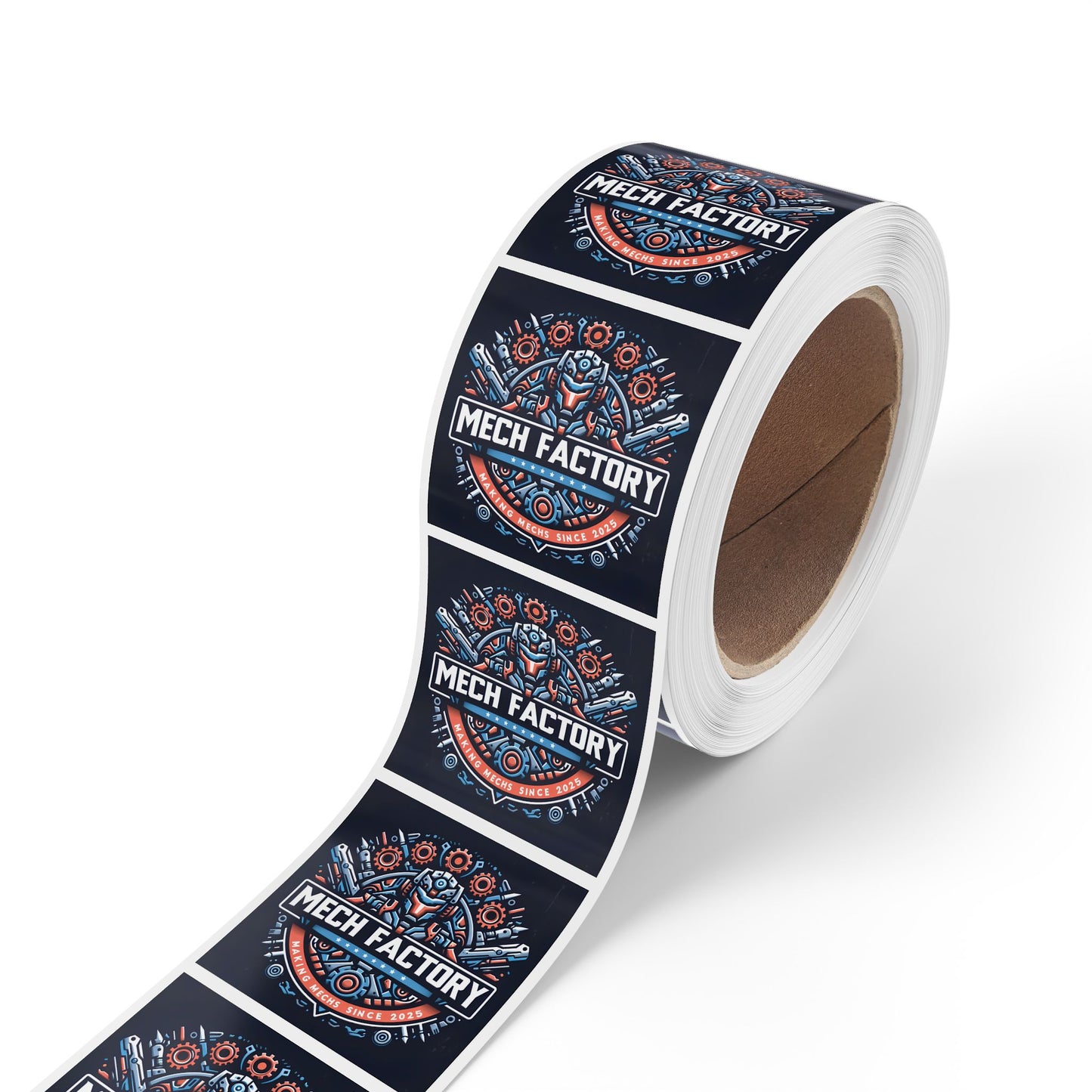 Mech Factory Square Sticker Labels - Perfect for Tech Enthusiasts & Gifts