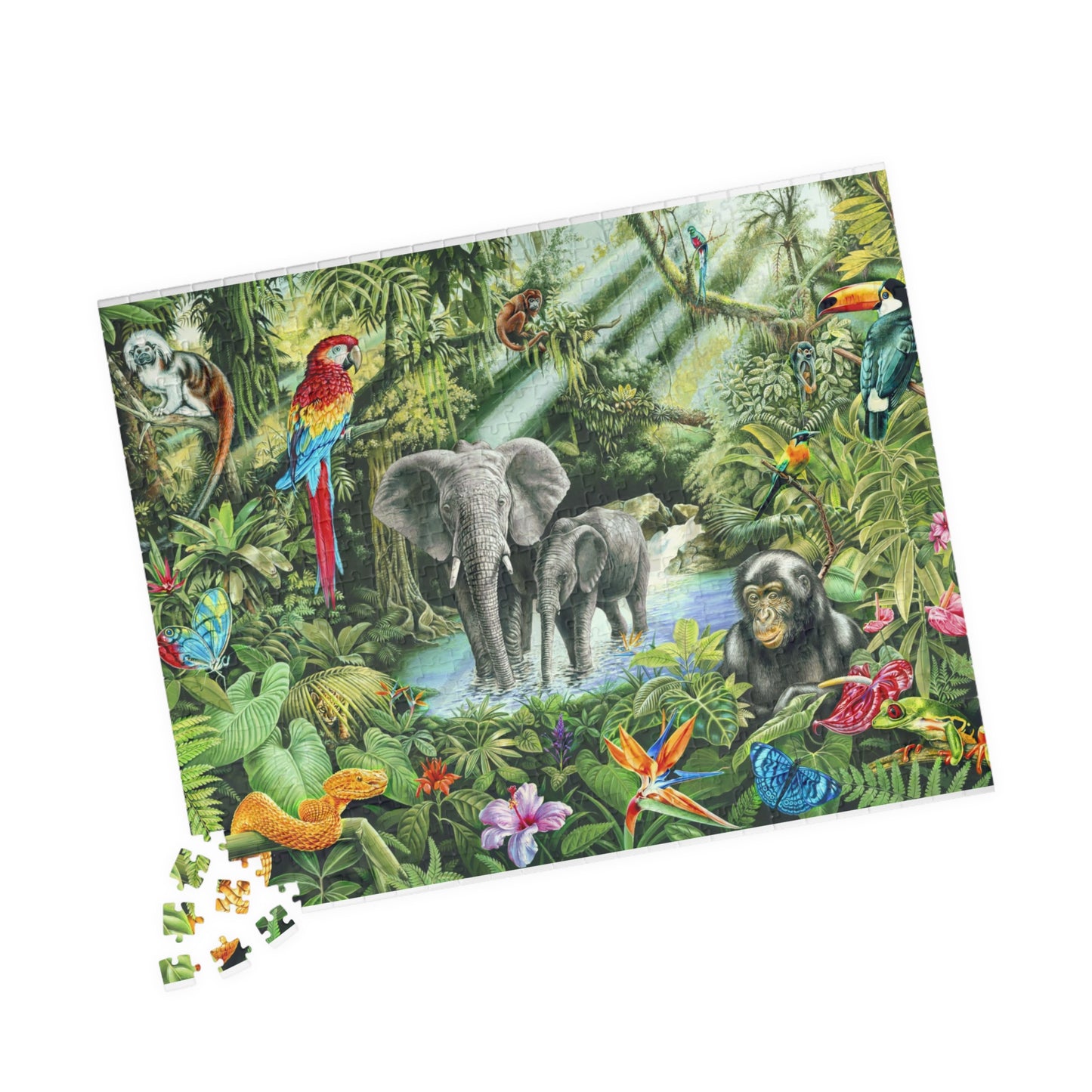 Vibrant Jungle Wildlife Puzzle - Up to 1014 Pieces for Nature Lovers