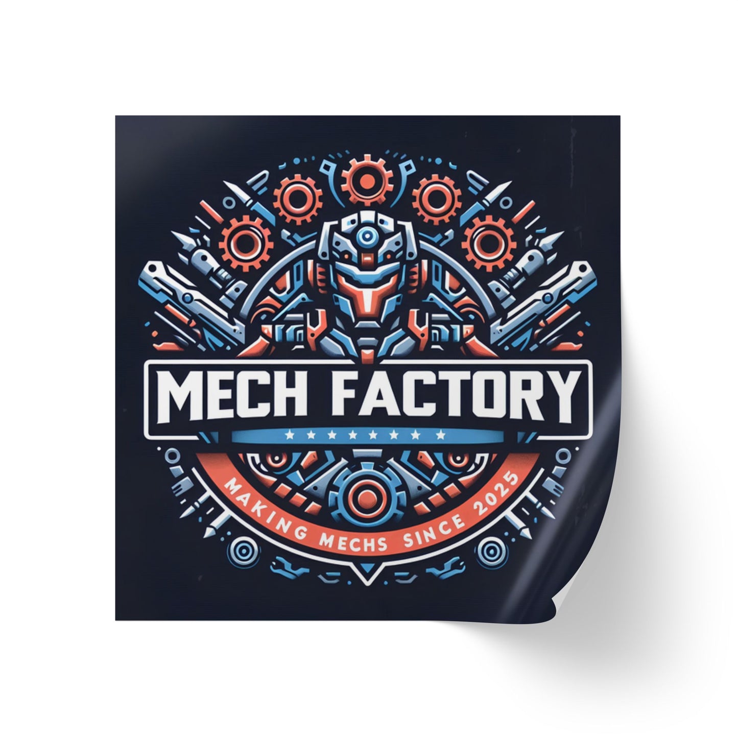 Mech Factory Square Sticker Labels - Perfect for Tech Enthusiasts & Gifts