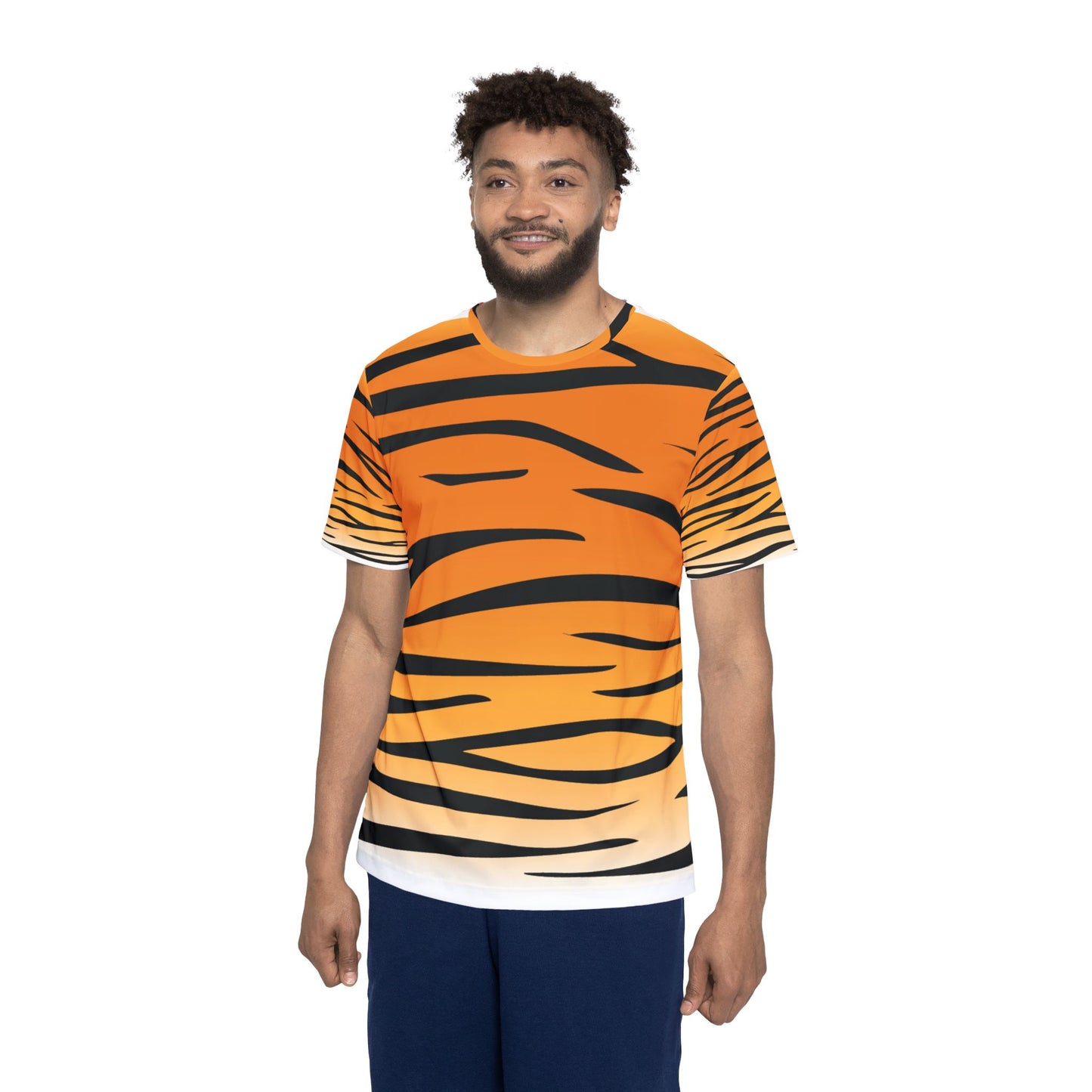 Men's Tiger Stripe Sports Jersey - Bold Athletic Tee for Game Day and Casual Wear