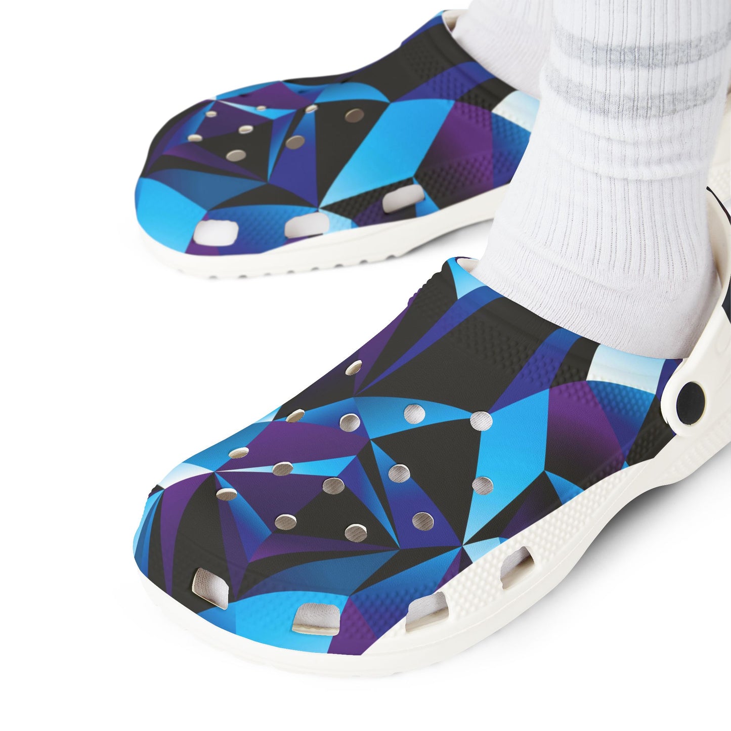 Trendy EVA Foam Clogs - Colorful Geometric Design for Everyday Comfort
