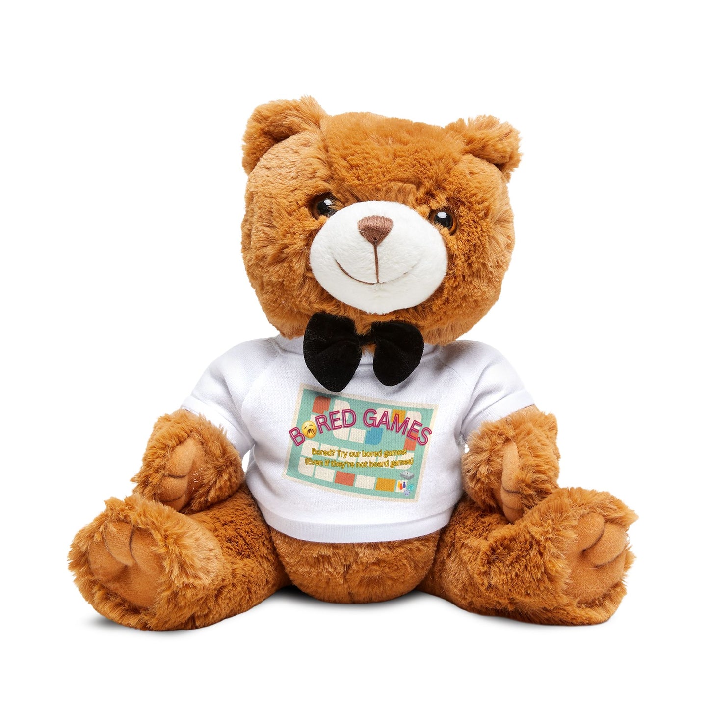 Bored Games Teddy Bear - Cuddly Plush Toy with Fun T-Shirt