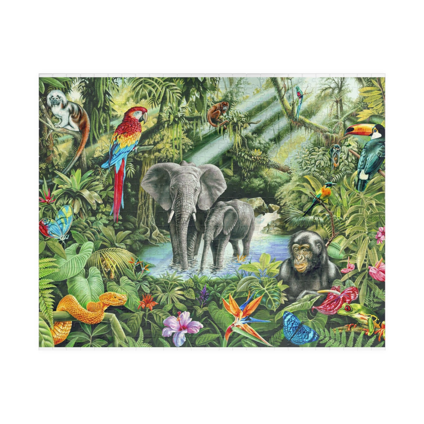 Vibrant Jungle Wildlife Puzzle - Up to 1014 Pieces for Nature Lovers