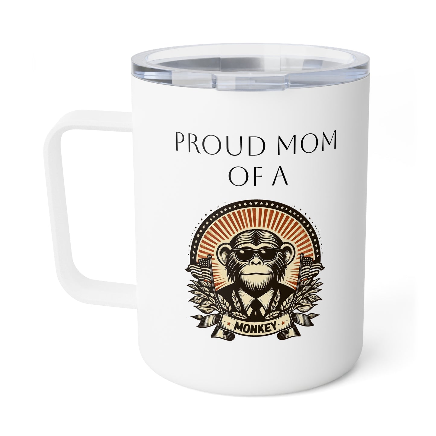 Monkey Mom Insulated Coffee Mug, 10oz