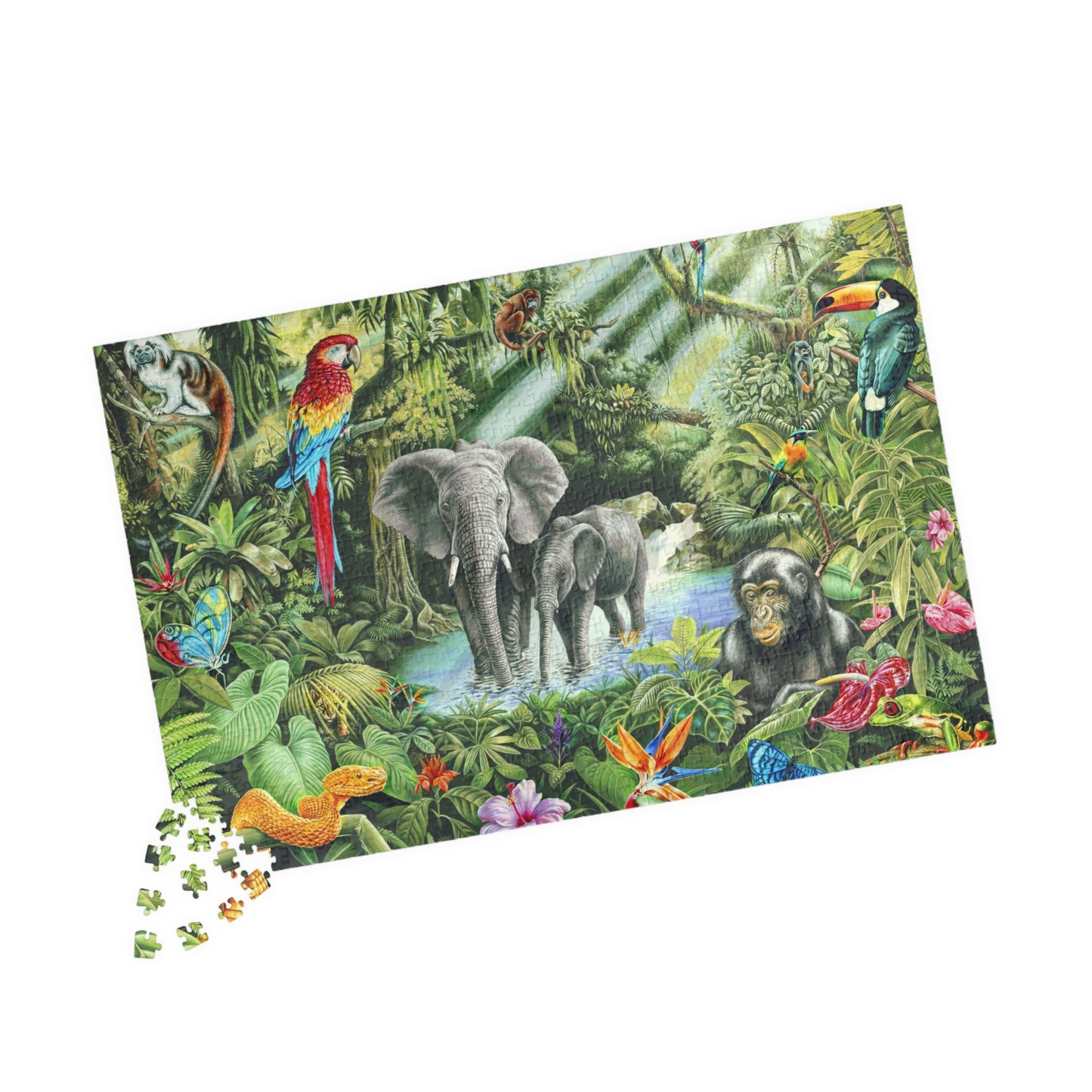 Vibrant Jungle Wildlife Puzzle - Up to 1014 Pieces for Nature Lovers