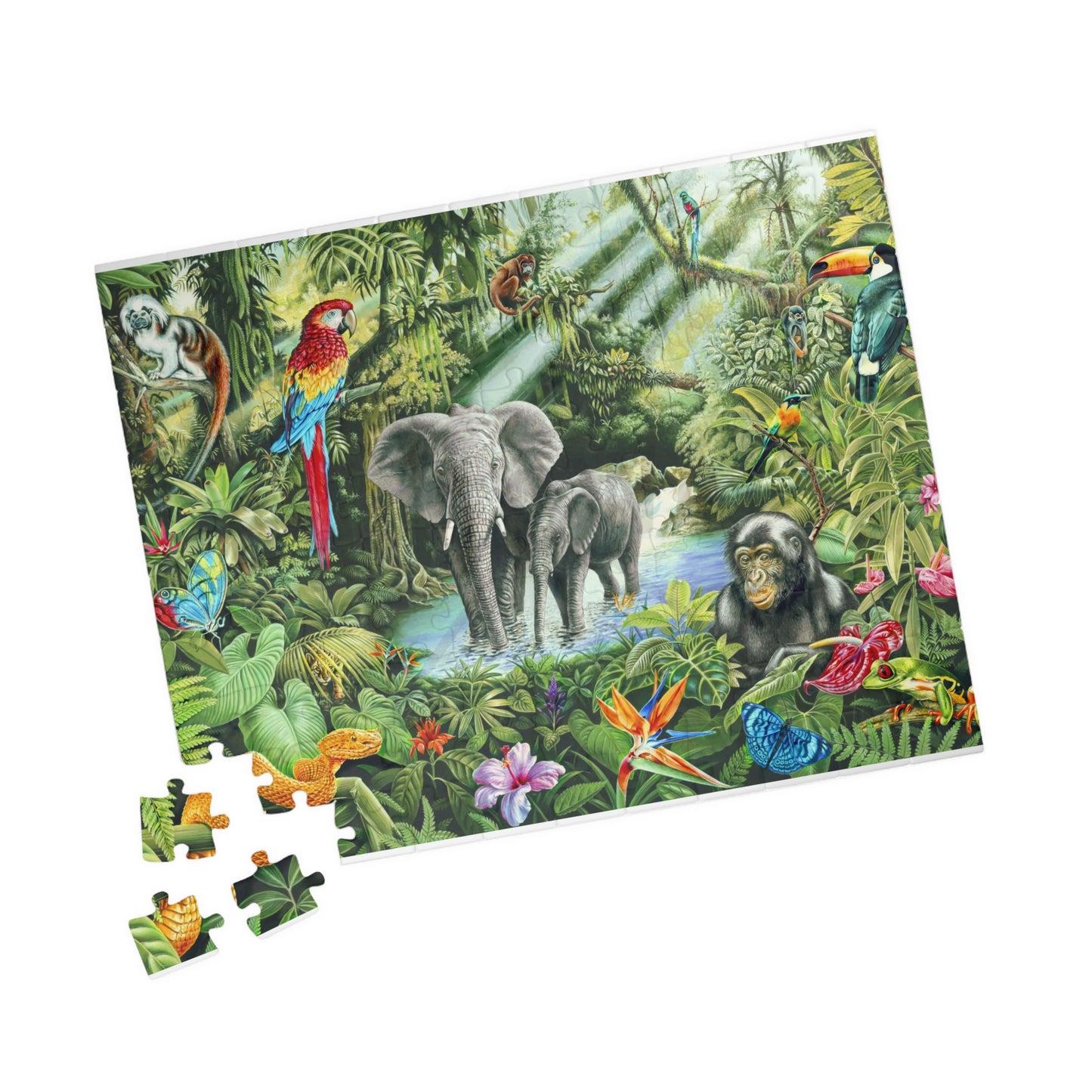 Vibrant Jungle Wildlife Puzzle - Up to 1014 Pieces for Nature Lovers