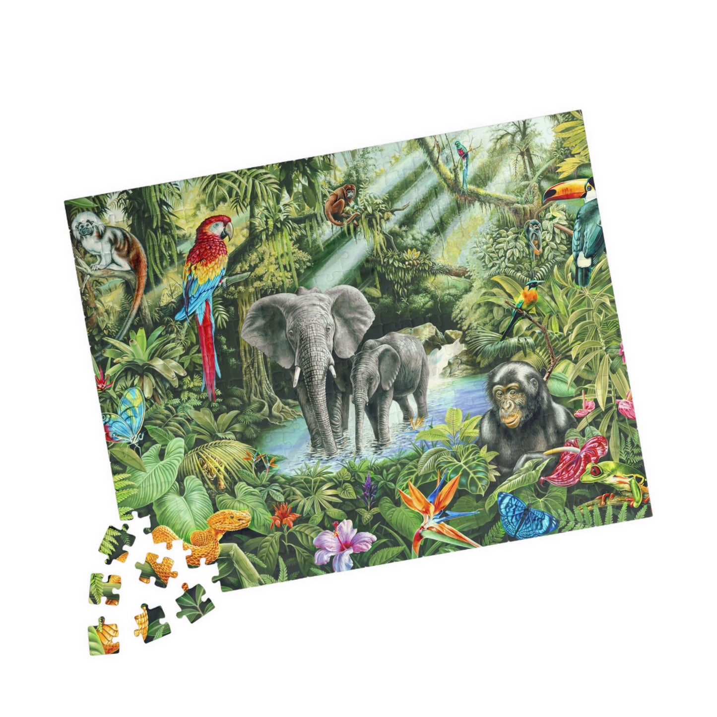 Vibrant Jungle Wildlife Puzzle - Up to 1014 Pieces for Nature Lovers